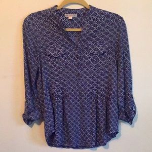 Dress Barn Blouse collated faux button front